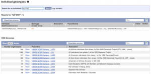 individual genotypes search box